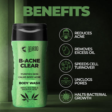 BEARDO B-acne Clear Body Wash & Ball Sack Intimate Wash For Men | Body Acne Clear 2 Items in the set